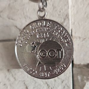 Grand Circle Travel 1983 Silver Anniversary Medallion Keychain